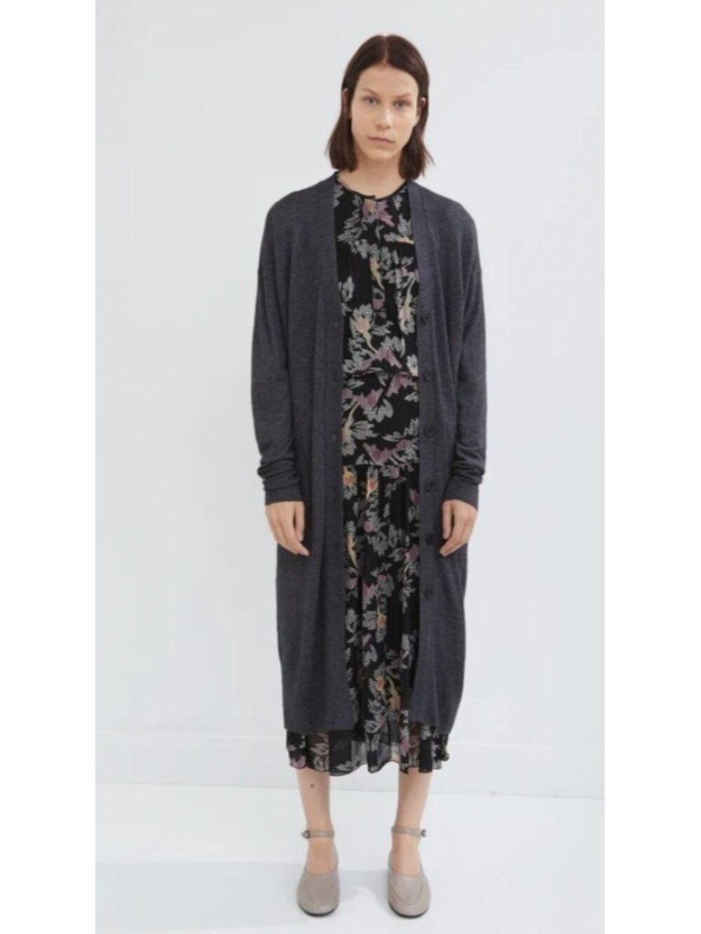 Isabel Marant Etoile Anderson Long Gray Wool Blend Cardigan FR 38 US 6